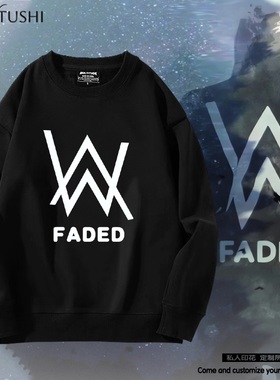 faded艾伦沃克同款衣服欧美休闲百搭男女慵懒风宽松无帽卫衣外套