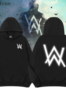 faded艾伦沃克Alan Walker同款反夜光连帽卫衣男女生冬季保暖外套
