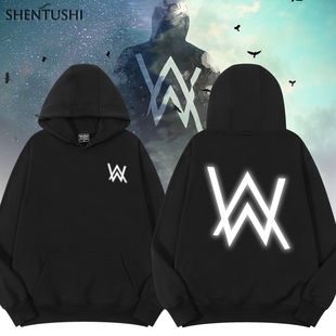 faded艾伦沃克Alan Walker同款反夜光连帽卫衣男女生冬季保暖外套