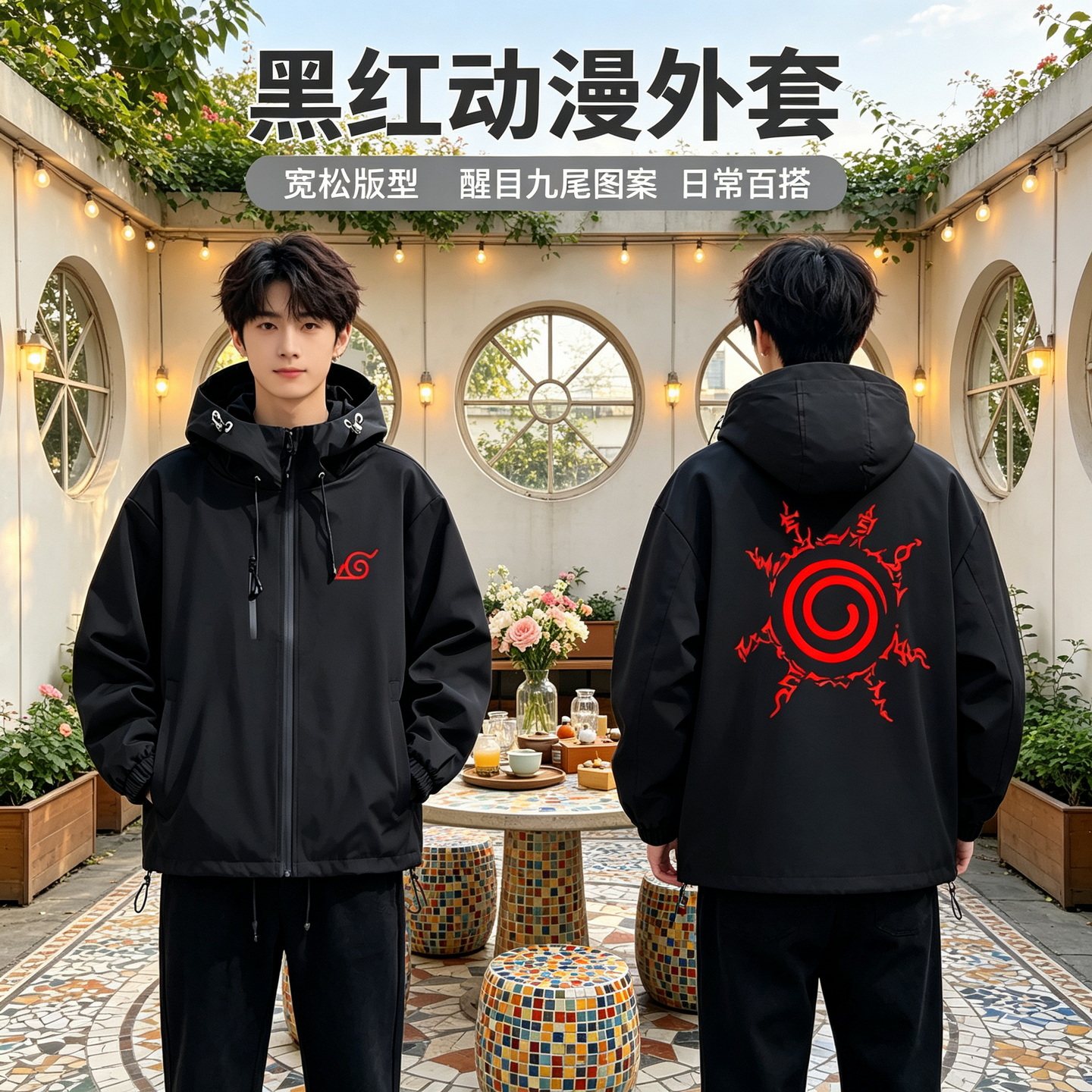连帽秋冬新款宽松防风冲锋衣