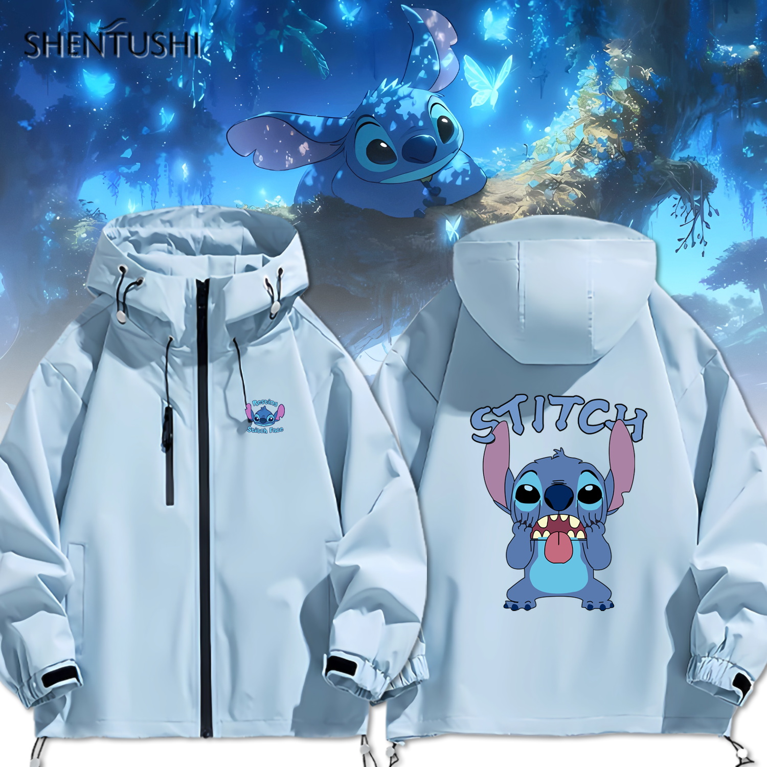 连帽秋冬新款宽松防风冲锋衣