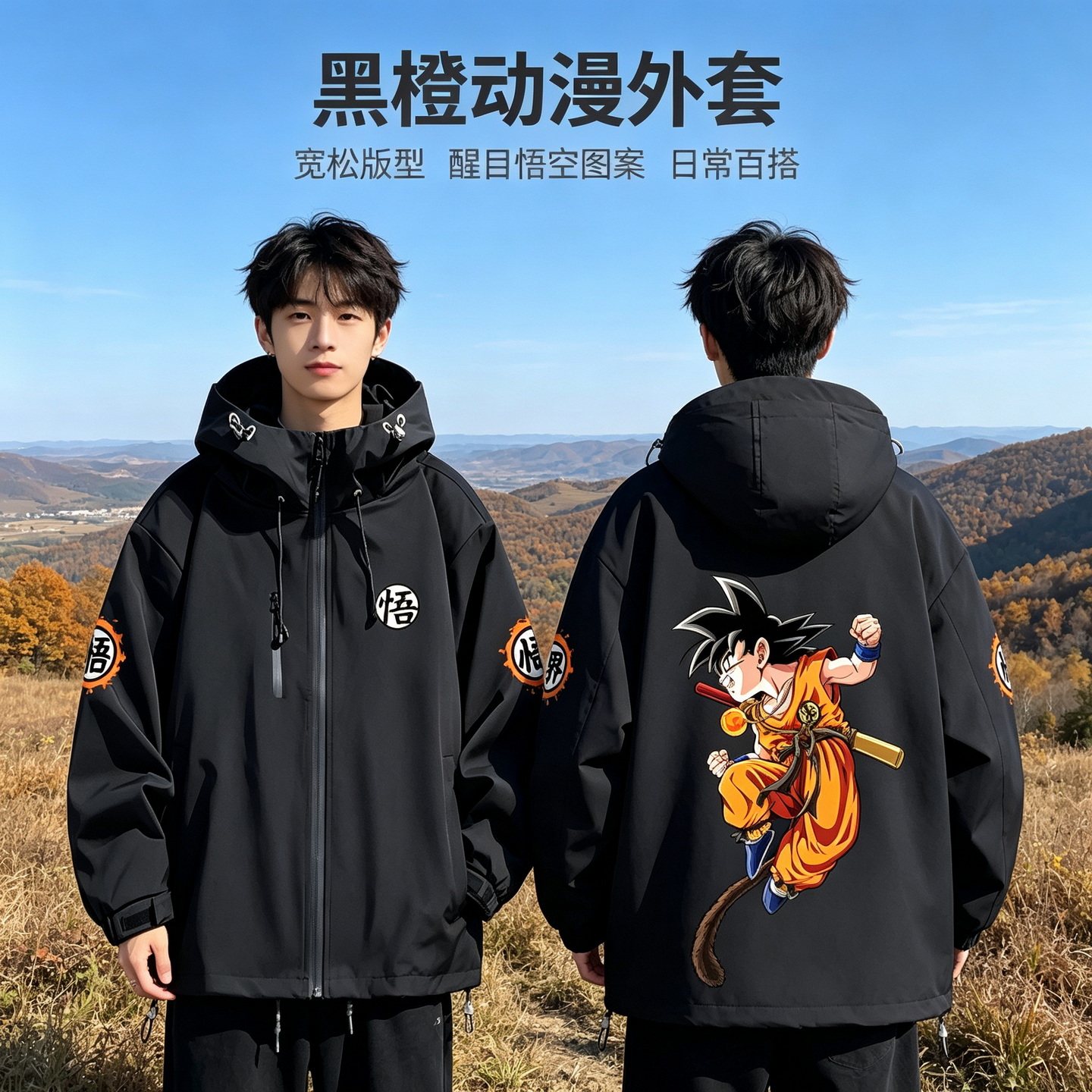 连帽秋冬新款宽松防风冲锋衣