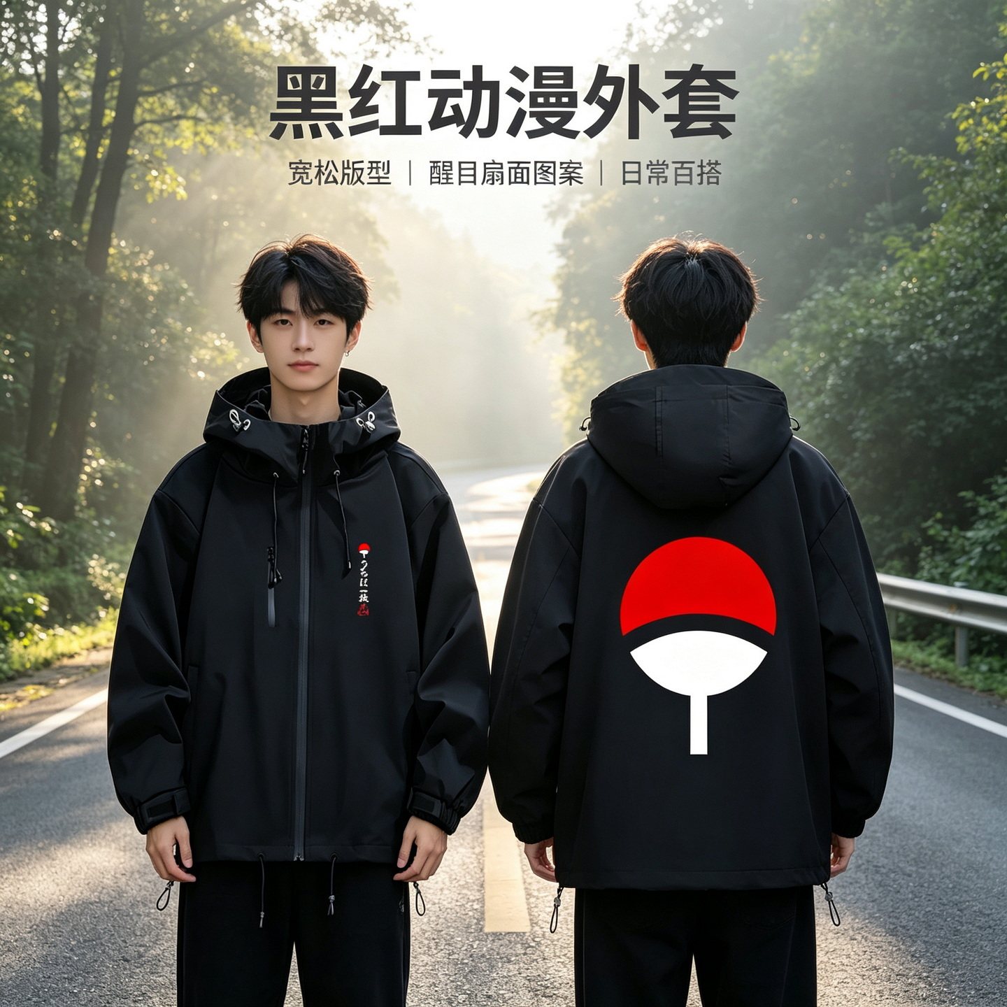 连帽秋冬新款宽松防风冲锋衣