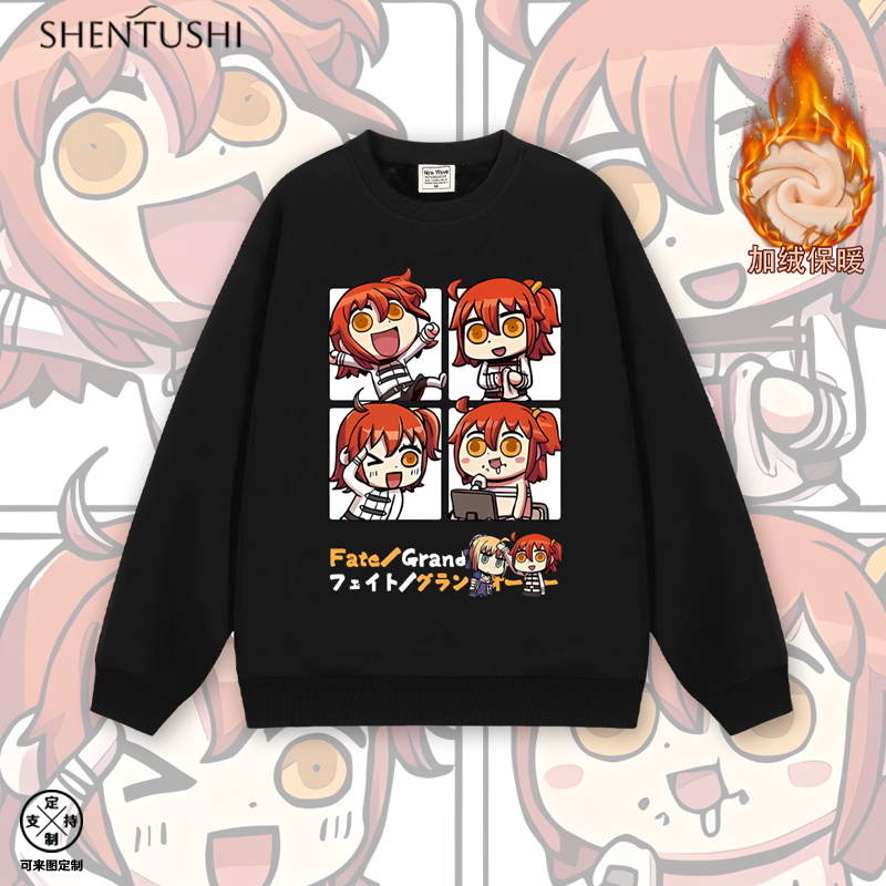 加绒情侣亲子保暖圆领卫衣