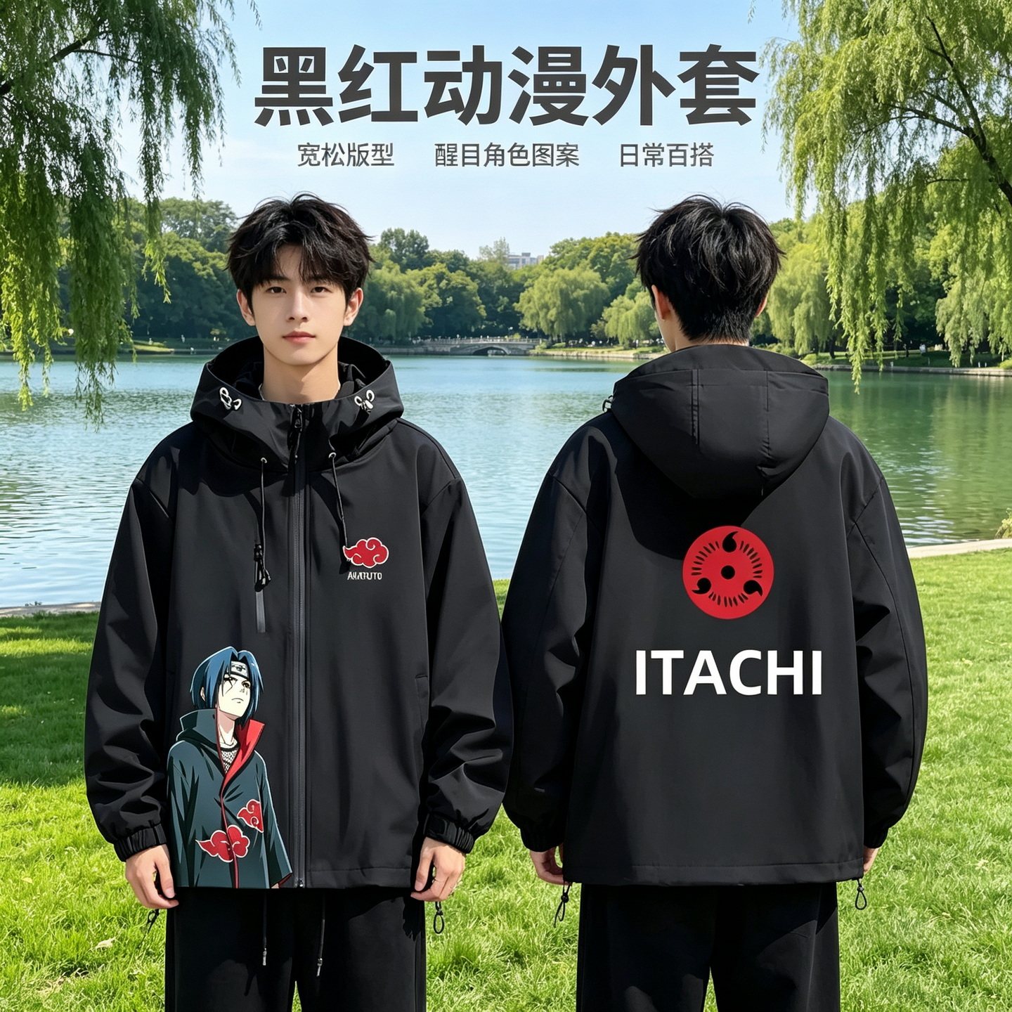 连帽秋冬新款宽松防风冲锋衣