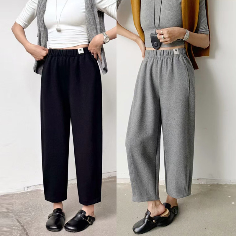 春秋高弹休闲哪吒裤女高腰大码