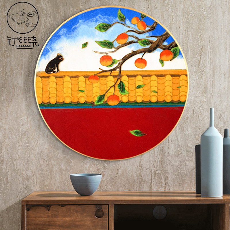 故宫文创景泰蓝掐丝珐琅画diy手工金丝珐琅彩装饰摆件送老外礼物