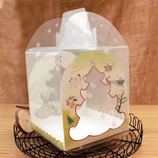巧克力圣诞屋包装盒 姜饼屋圣诞小房子包装盒 透明塑料西点包装盒