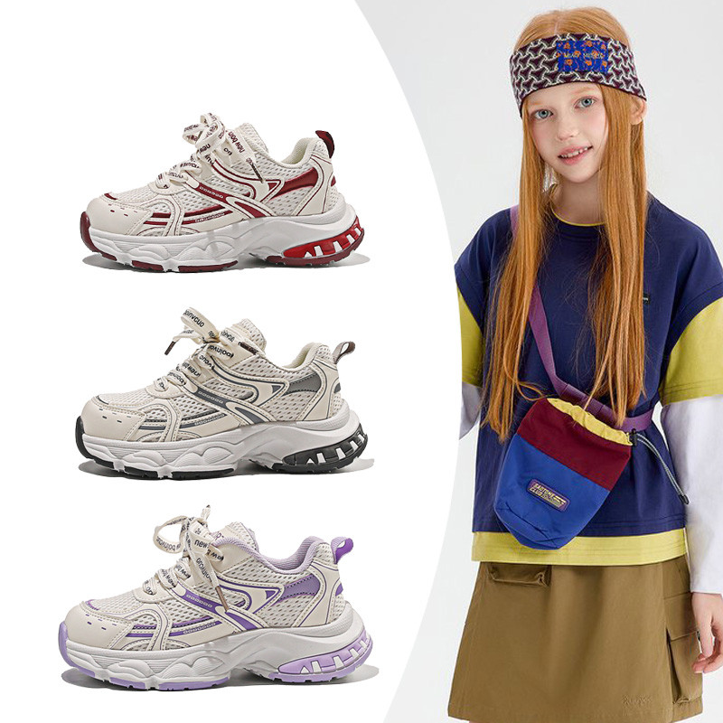 女童鞋子2026春季新款儿童帅气防滑运动鞋男孩网面休闲跑步老爹鞋
