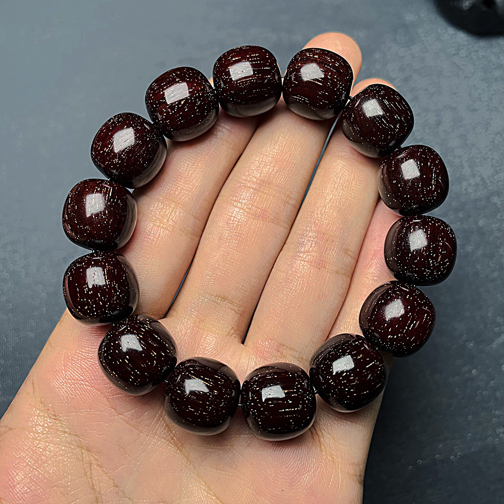带金星鼓形桶珠手串15mm佛珠精品