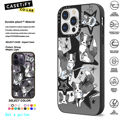 香港代购 CASETiFY Get a guitar摇滚狗狗 适用iphone16/15/14/13/12/11Pro/Max手机壳