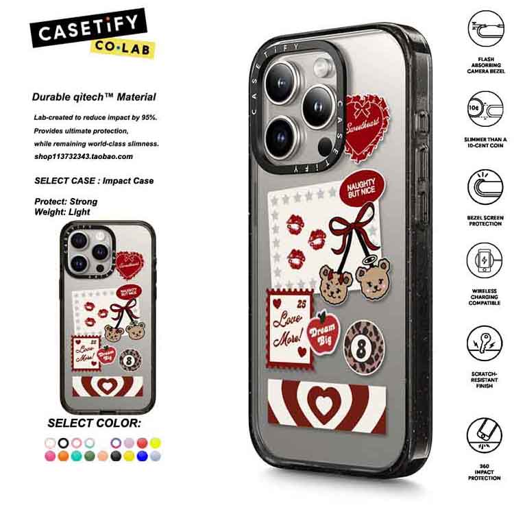 香港代购 CASETiFY Naughty But Nice蝴蝶结小熊 适用iphone16/15/14/13/12/11Pro/Max手机壳