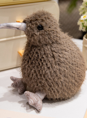 跨境仿真几维鸟公仔蛇手偶KIWI新西兰国鸟可爱毛绒玩具布艺玩偶