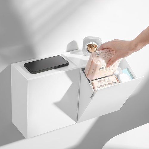 厕所壁挂式卫生巾护肤品收纳盒