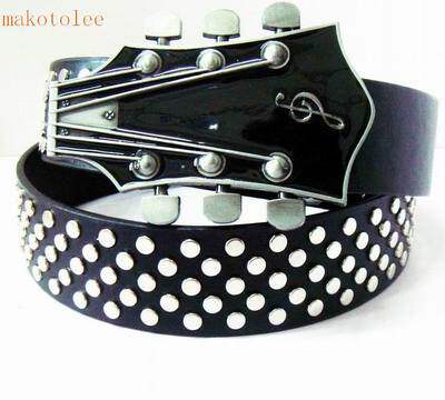 KOREAN VERSION PERSONALITY MENS BELT TREND BELT TEEN WHITE SKULL PUNK GUITAR NON-MAINSTREAM TROUSER BELT