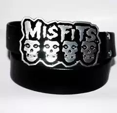 European and American Performance Belts, Personalized Black Graffiti Men's Belts, Misfits Rock Band Street Style Trendy Belts