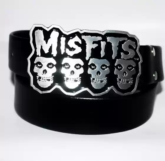 European and American Performance Belts, Personalized Black Graffiti Men's Belts, Misfits Rock Band Street Style Trendy Belts
