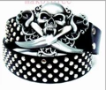 Black Silver Nail Skull Double Knife