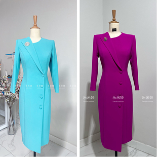 播音主持人西装连衣裙演讲西装正装艺考服装新闻播音工作服小礼服