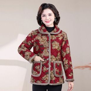 中老年人睡衣上衣单件女冬季棉衣加绒加厚棉袄妈妈棉服外套家居服