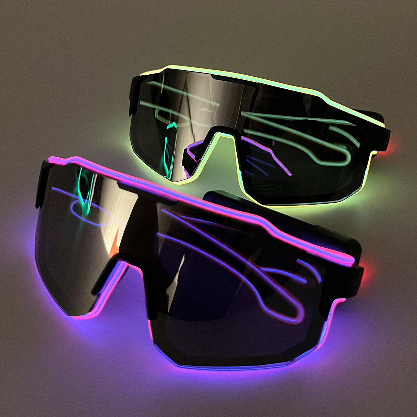 新款EL发光眼镜护目镜LED科技感酒吧蹦迪KTV舞台表演夜光气氛道具