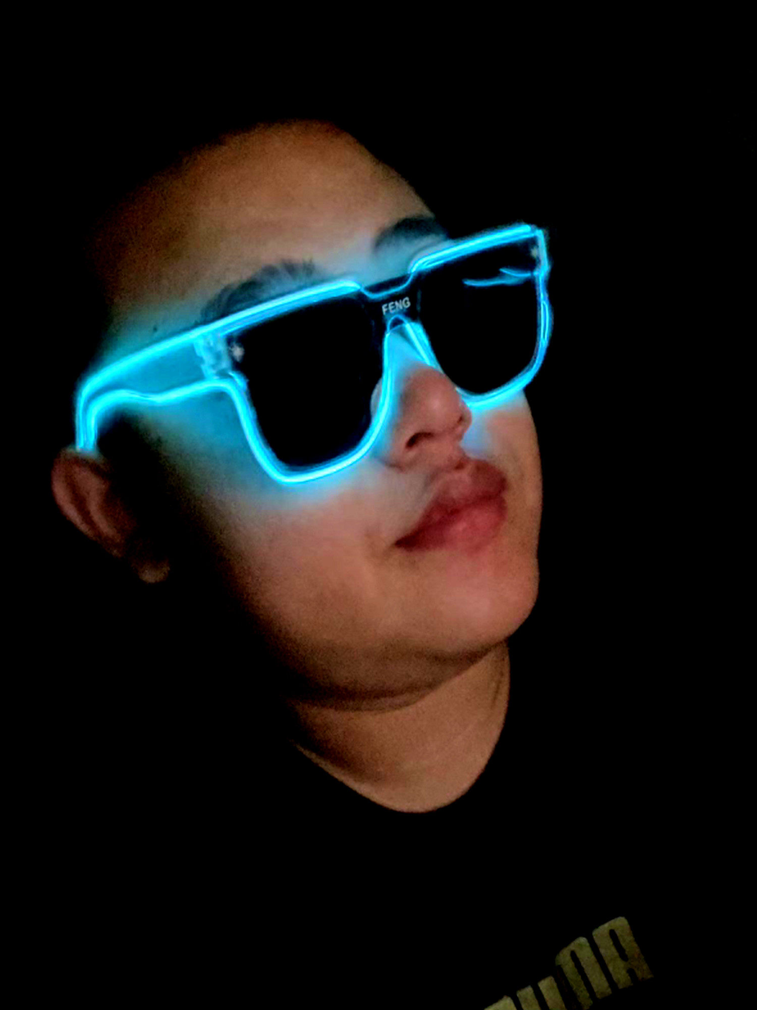 신제품 EL 발광 안경 무선 결합 조각 대형 프레임 수은 선글라스 바 디스코 생일 파티 분위기 소품