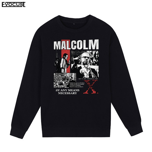 Malcolm X马尔勒姆艾克斯美国民权运动黑人复古怀旧男女圆领卫衣