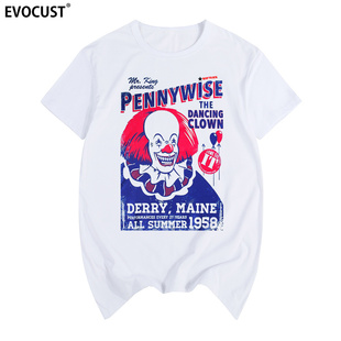 IT小丑回魂 pennywise clown恐怖电影经典怀旧男女短袖T恤