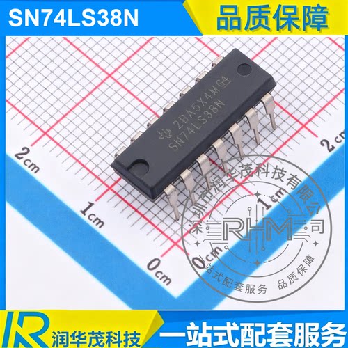 SN74LS38N PDIP-14 丝印 SN74LS38N 4CH 5V 与非门(开漏) 芯片 TI