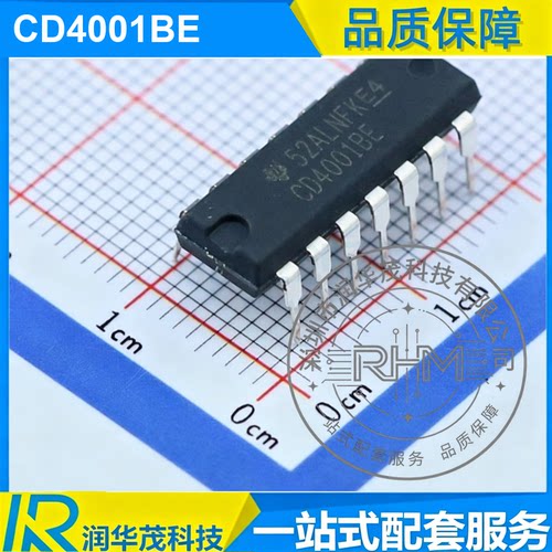 原装 CD4001BE PDIP-14 丝印 CD4001BE 4CH 3-18V 或非门 芯片 TI