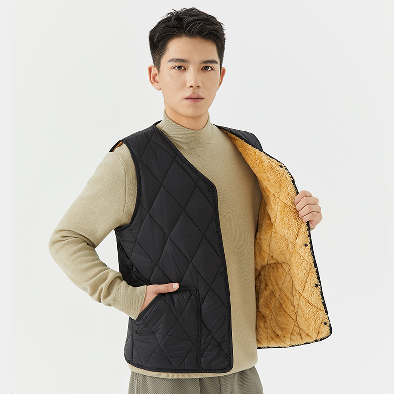 冬季羽绒棉马甲男加绒加厚