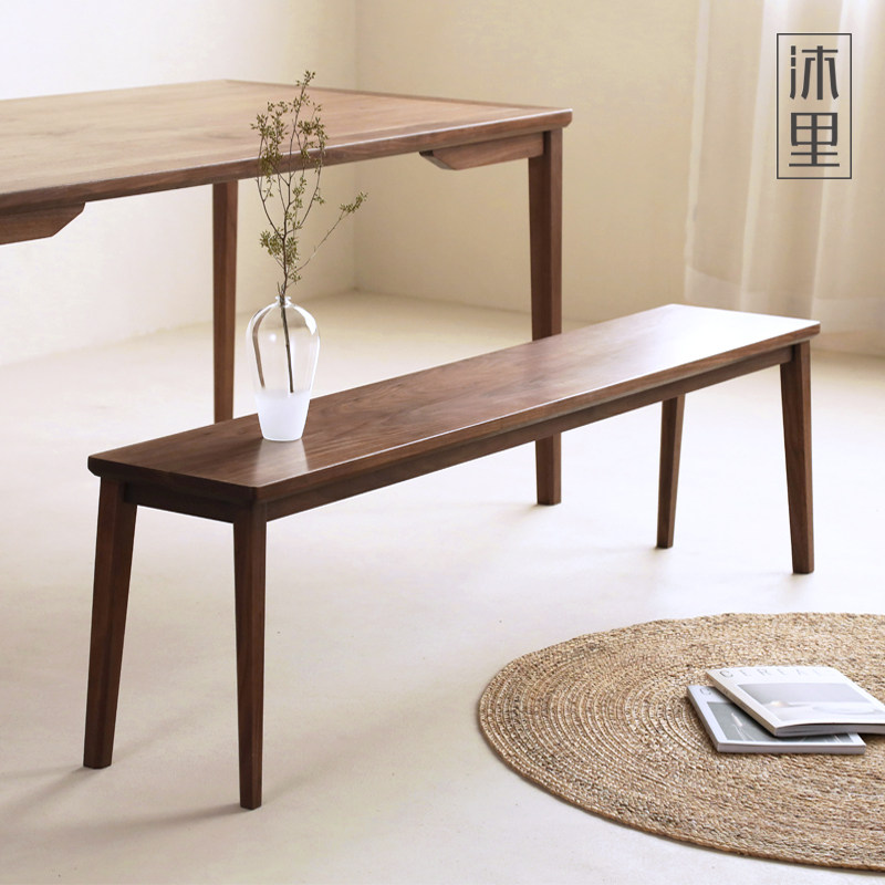 沐里云山长凳实木新中式原木条凳