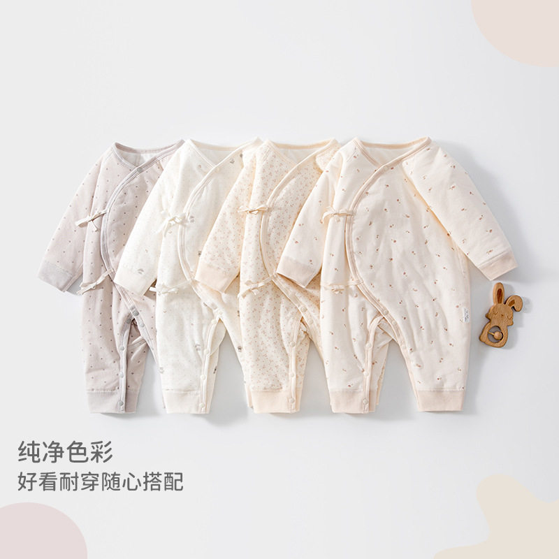 新生儿衣服70克夹棉蝴蝶衣秋冬季