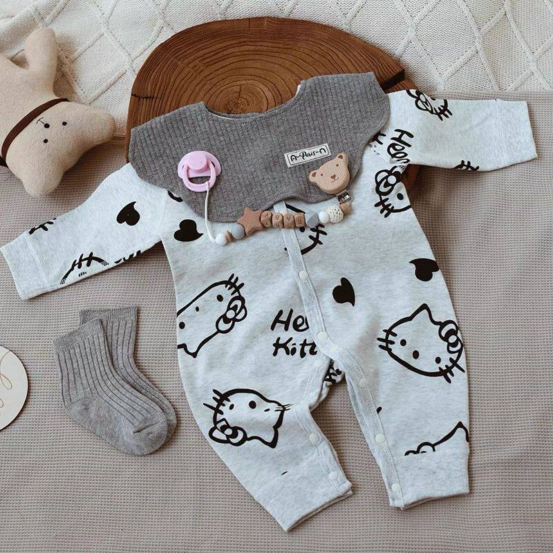 衣服婴儿连体春装宝宝长袖睡衣新生新生儿春秋哈衣满