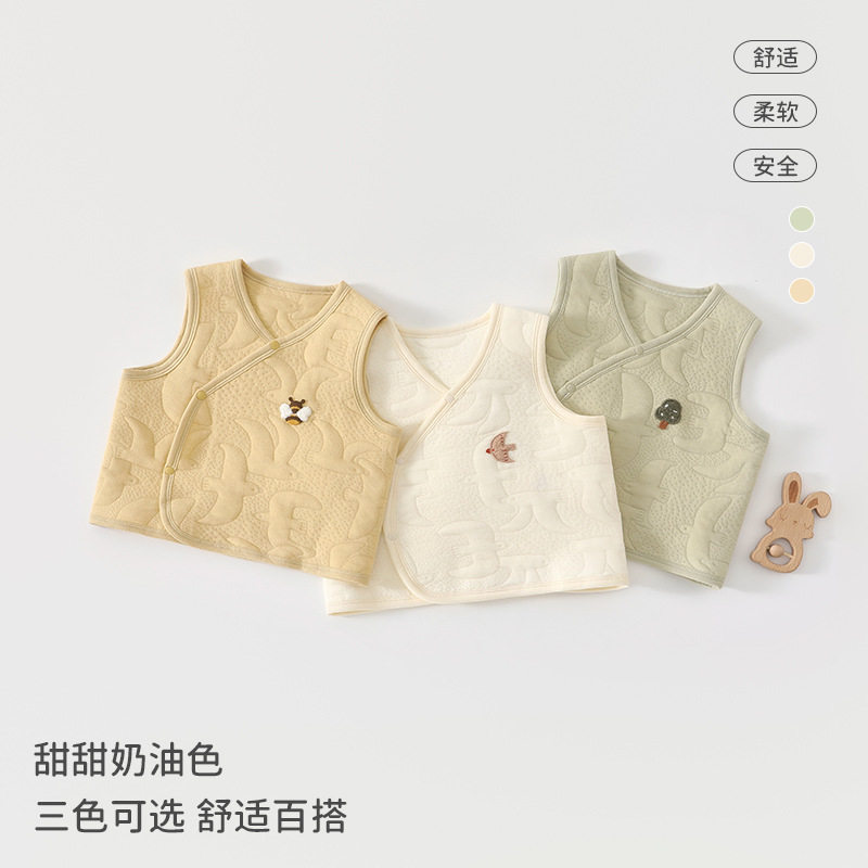 宝宝马甲秋冬外穿新生婴儿小马夹