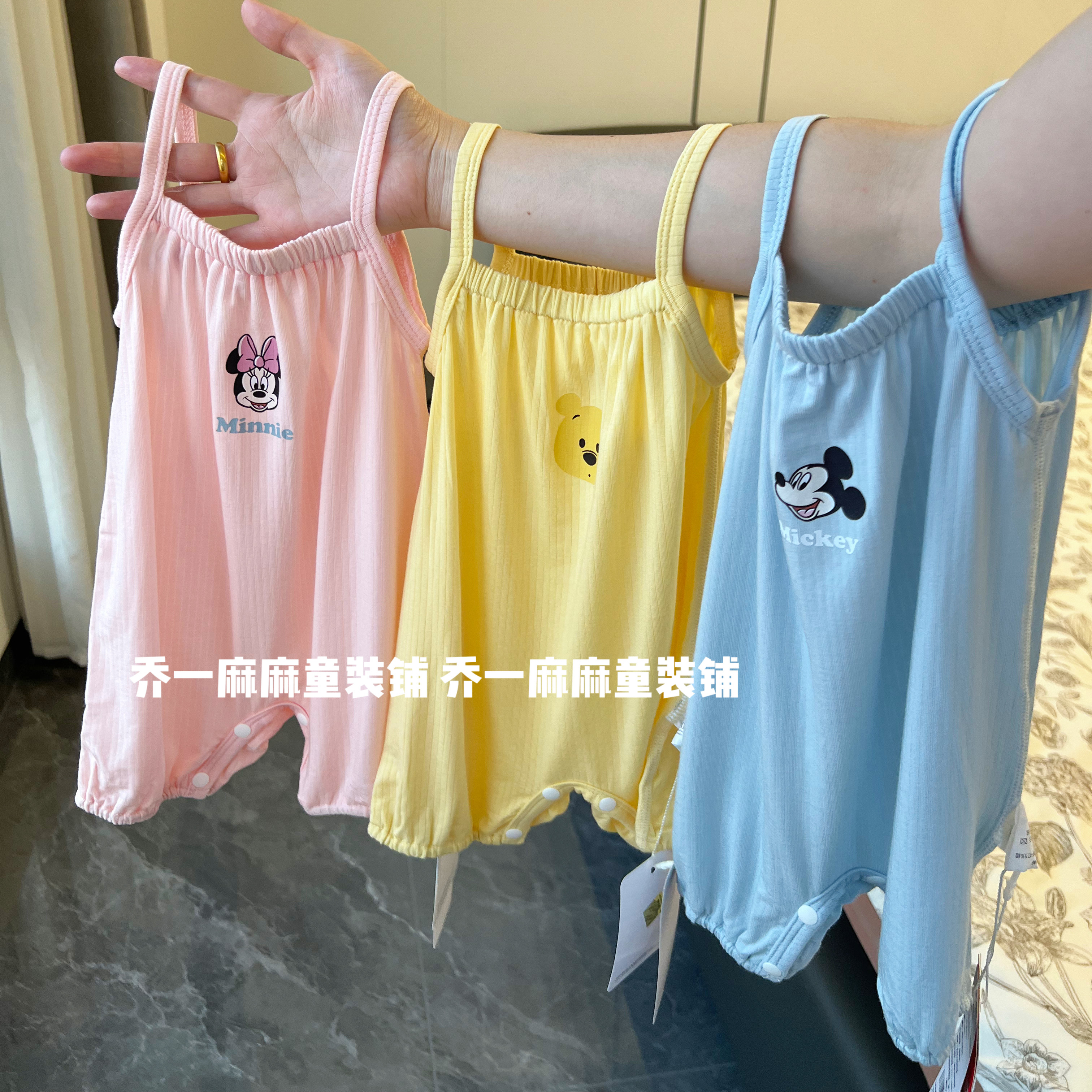 婴儿夏装连体衣新生儿衣服女宝宝吊带连体衣莱赛尔哈衣夏季