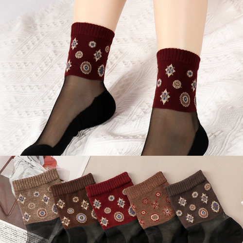 立体袜子女ins潮中筒袜韩国日系棉底丝袜透气简约精梳棉高腰袜