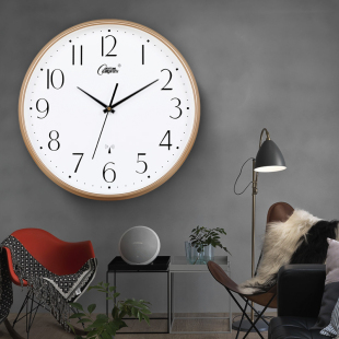 康巴丝时钟客厅挂钟现代电子时尚 静音创意挂表石英钟表家用电波钟