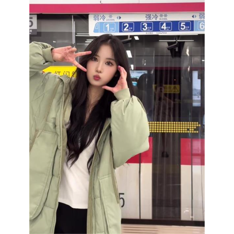 波曼多巴胺加厚面包服羽绒棉衣棉服冬季外套中长款棉袄2025新款潮