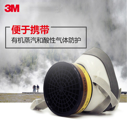3M 1203防毒面具化工防尘面罩防酸性气体氯气PM2.5防雾霾防护 - 封面