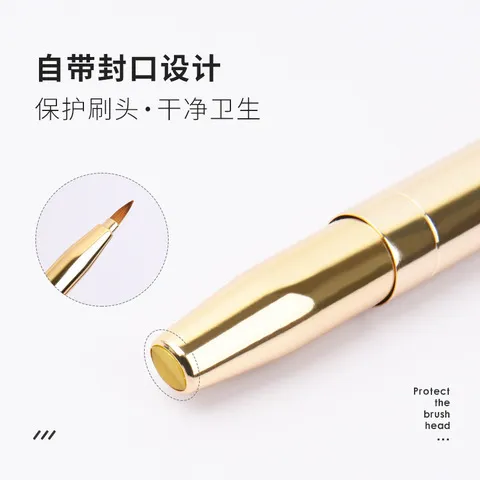 双头化妆美容师唇刷口红刷便携式笔伸缩化妆师美妆工具笔金属