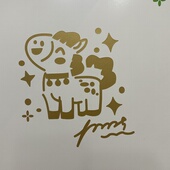 世麟车贴汽车装 饰油箱盖充电口防水反光车贴普普手绘可爱小马贴纸