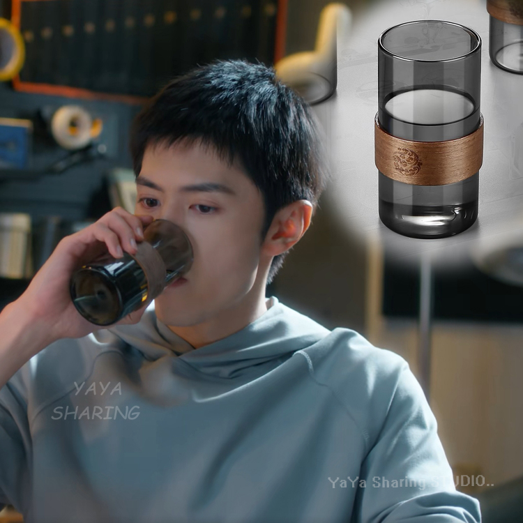 白色橄榄树李瓒陈哲远同款杯子烟灰色高硼酸隔热耐高温高级感水杯