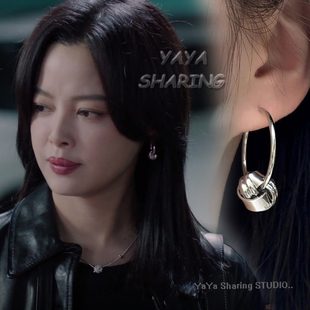 仁心俱乐部刘梓懿辛芷蕾同款耳环高级感小众设计冷淡风绳结耳饰