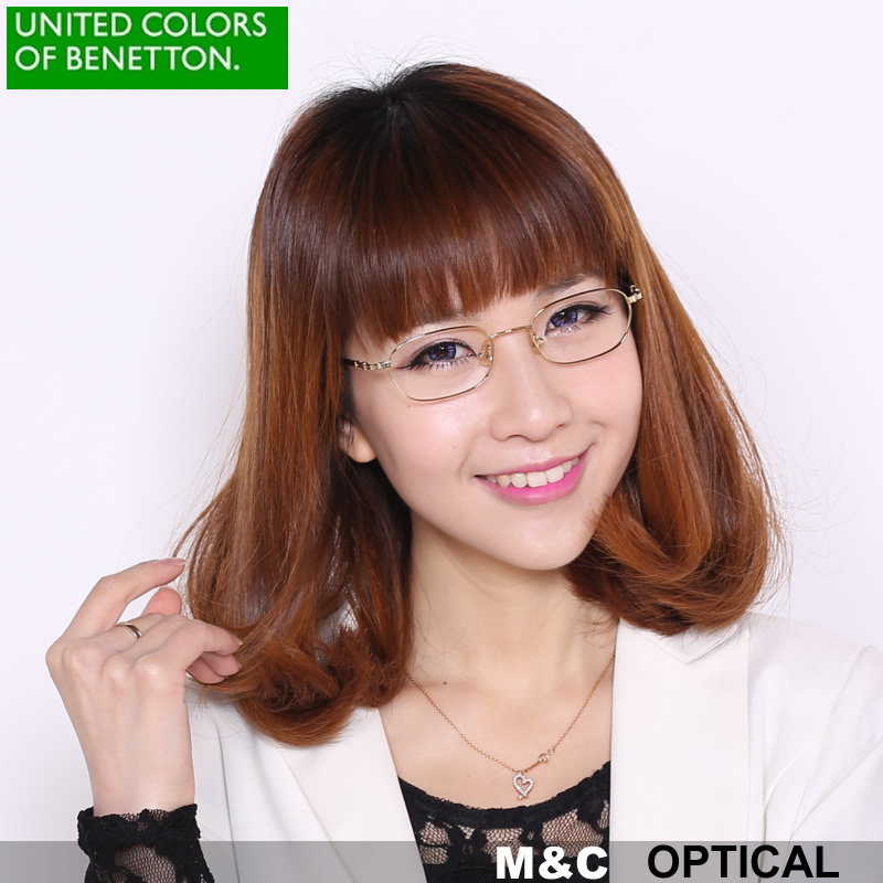BENETTON贝纳通UC8003小框型椭圆全框学生男女通用近视金属眼镜架
