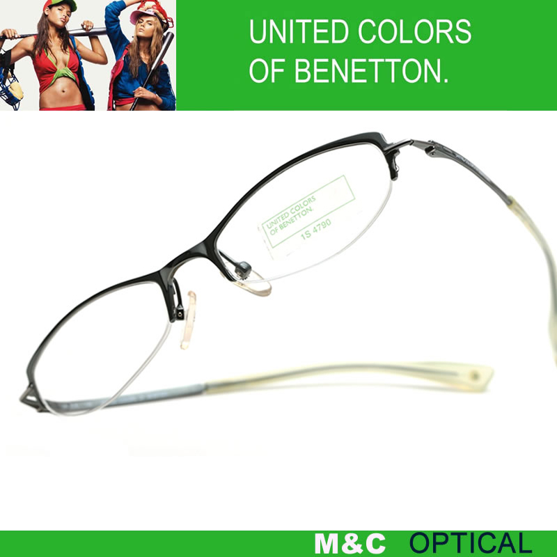 BENETTON贝纳通UCB884轻便半框商务休闲男女通用金属近视眼镜架