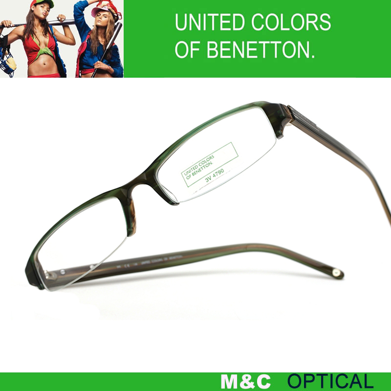BENETTON贝纳通UCA09时尚休闲轻盈板材半框男女通用近视眼镜架