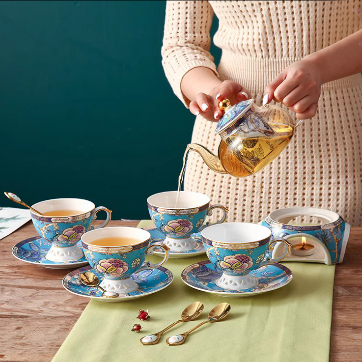 套装水果花茶壶热带过滤蜡烛玻璃