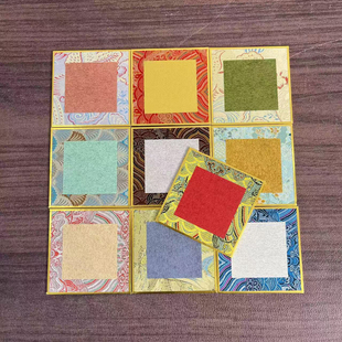 4寸6寸8寸宋锦硬卡纸书法摆台摆件熟宣褚笺卡文创礼品国风小写意