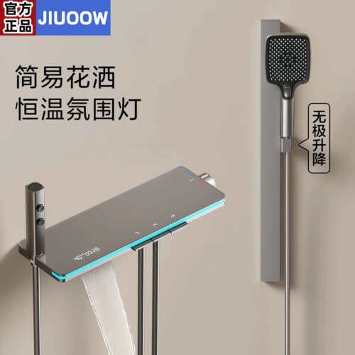全铜九牧王牌简易灯光大置物花洒